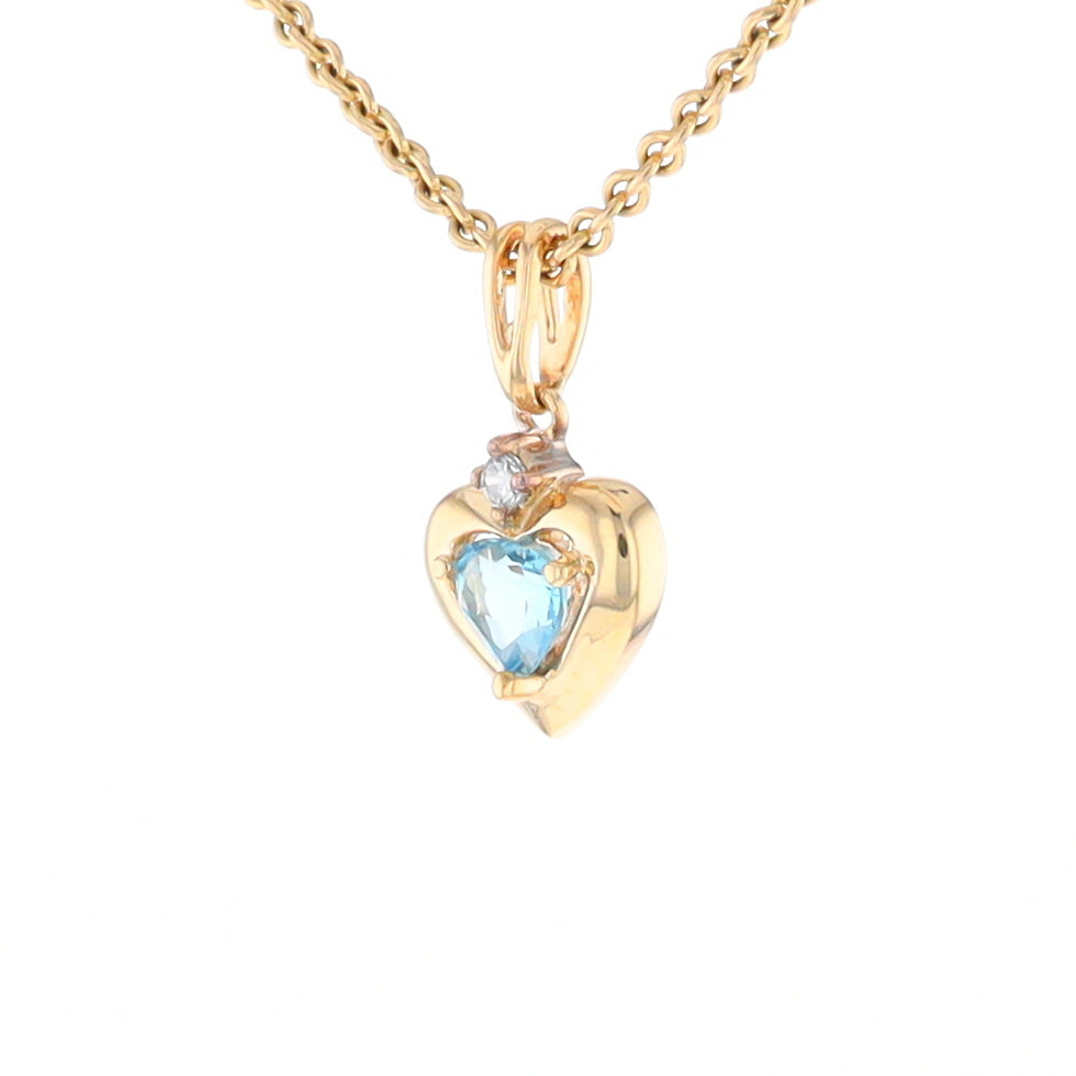 Blue Topaz Heart Pendant