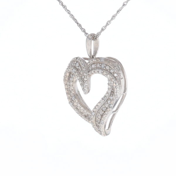Frosted Diamond Heart Necklace
