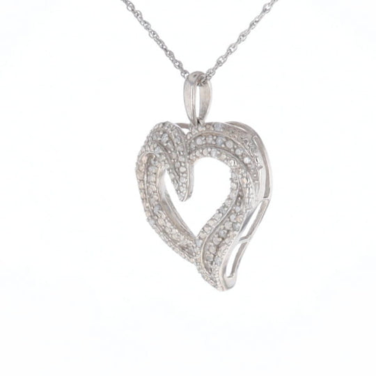 Frosted Diamond Heart Necklace