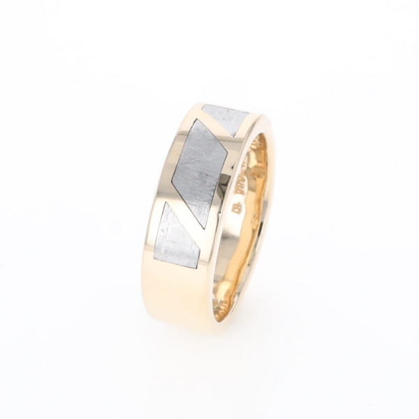 Meteorite Ring, 3 Section Inlaid Design