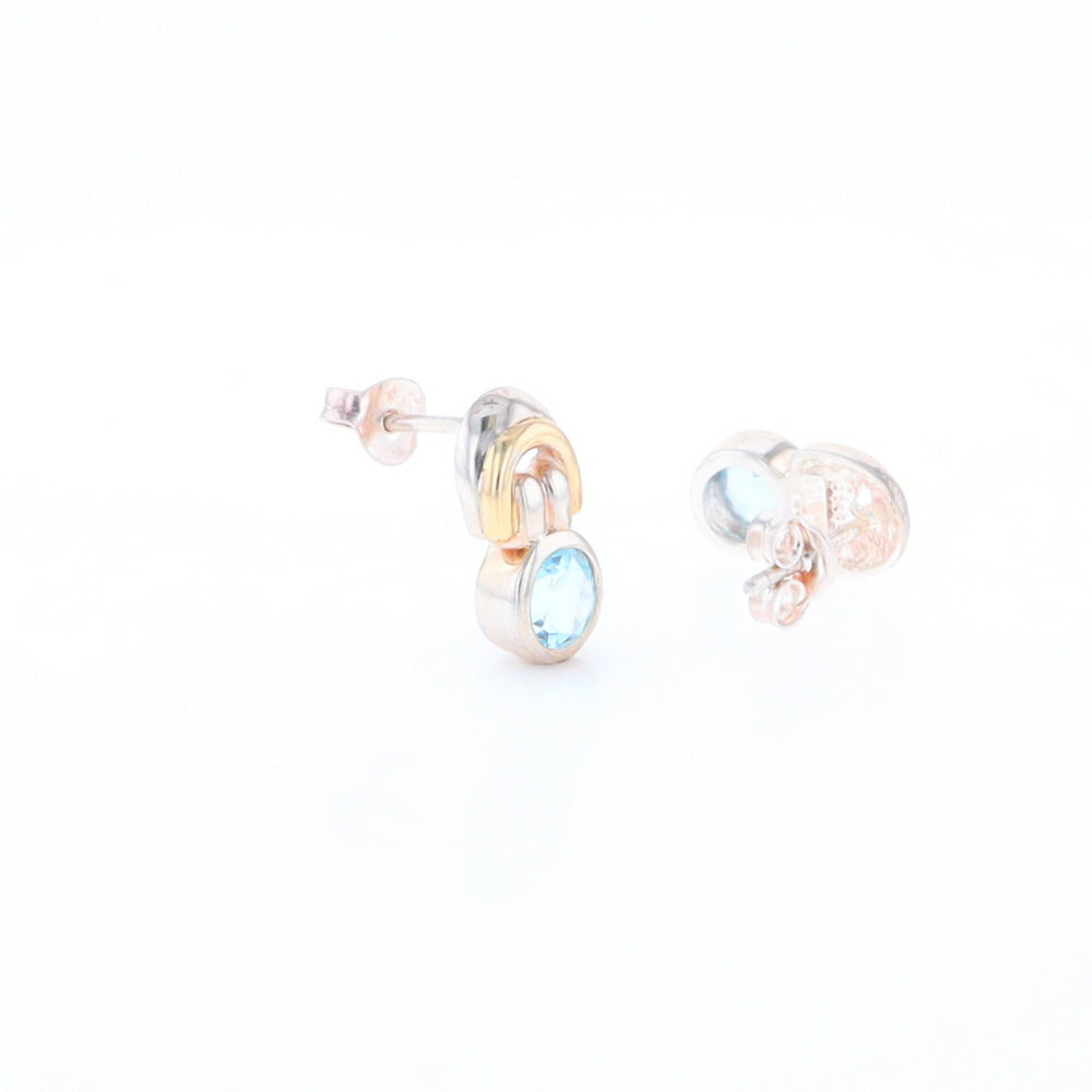 Blue Topaz Stud Earrings