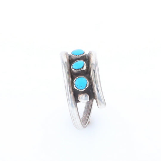 Round Turquoise Row Bypass Ring