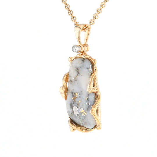 Free Form Gold Quartz Pendant