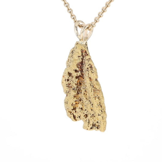 Gold Natural Nugget Flat Pendant