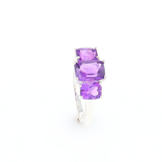 3-Stone Amethyst Ring