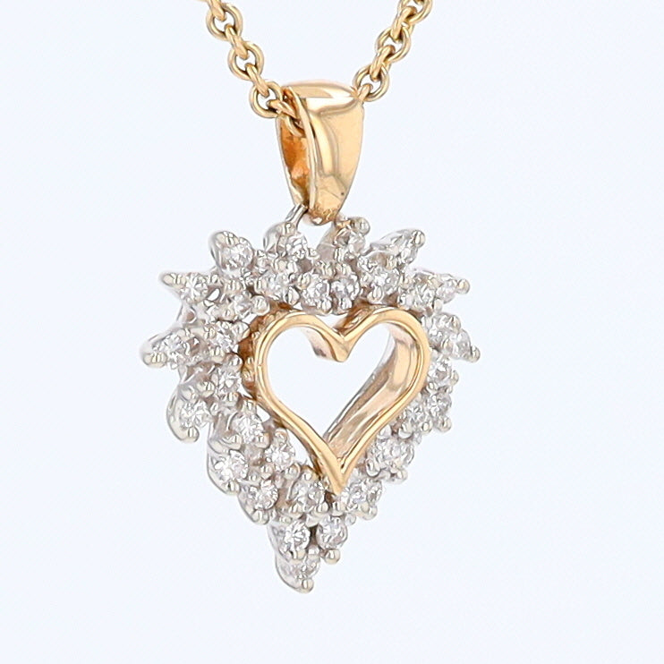 Yellow Gold Diamond Heart Pendant