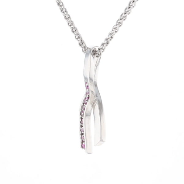 Pink Sapphire Breast Cancer Ribbon Pendant