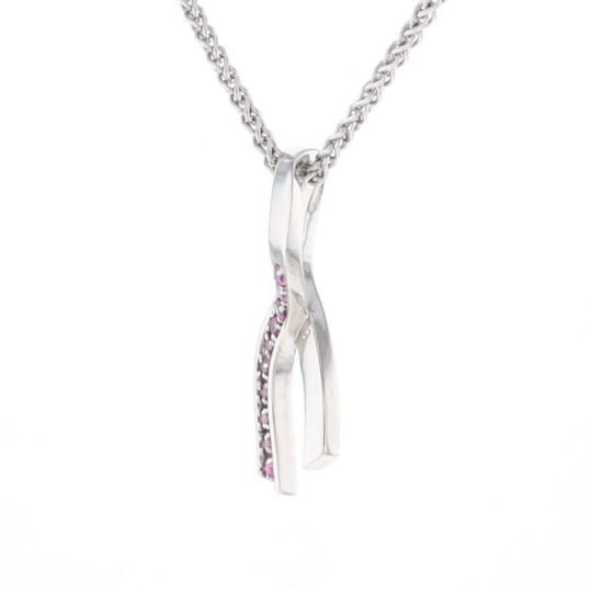 Pink Sapphire Breast Cancer Ribbon Pendant