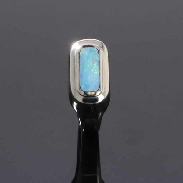 Opal Rings Rectangle Inlaid Design Lady's Ring