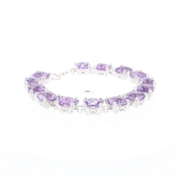 Amethyst Bracelet With Silver Filigree