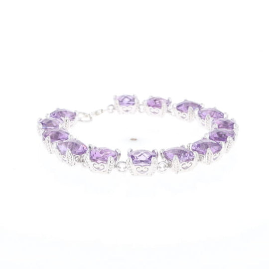 Amethyst Bracelet With Silver Filigree