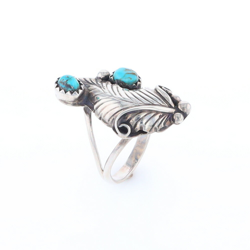 Native Turquoise Feather Ring