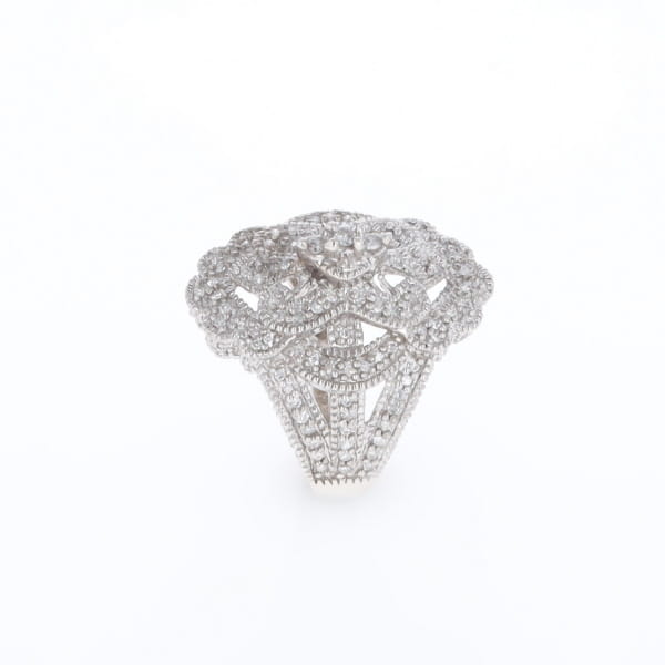 Floral Filigree Design Diamond Ring