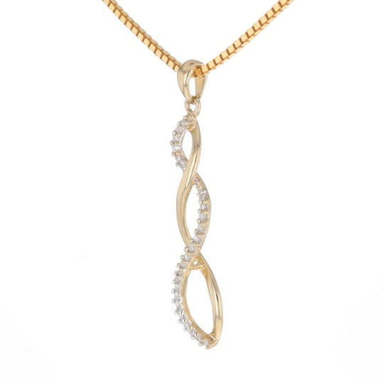 Ribbon Twist Diamond Pendant