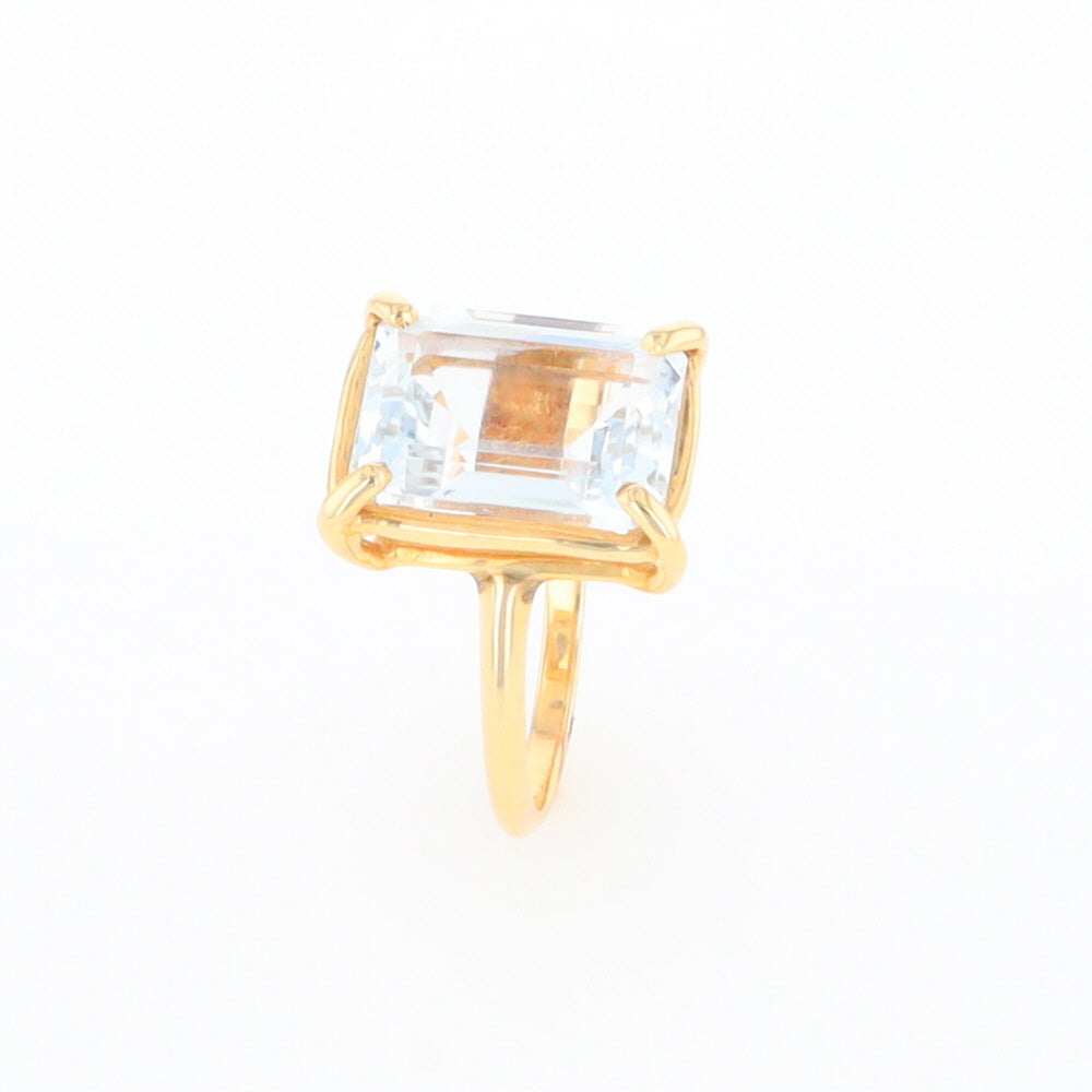 Emerald Cut Blue Topaz Ring