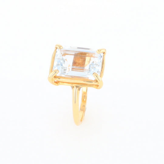 Emerald Cut Blue Topaz Ring