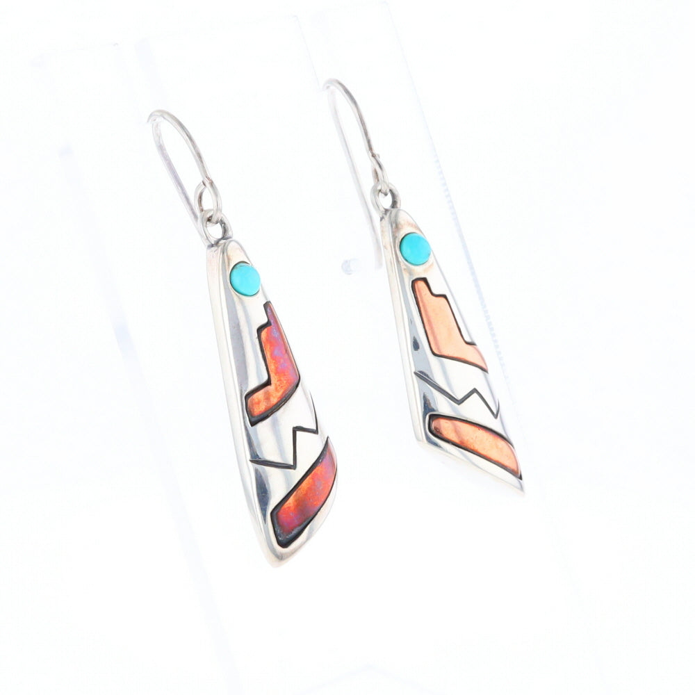 Native Triangle Turquoise Hook Earrings