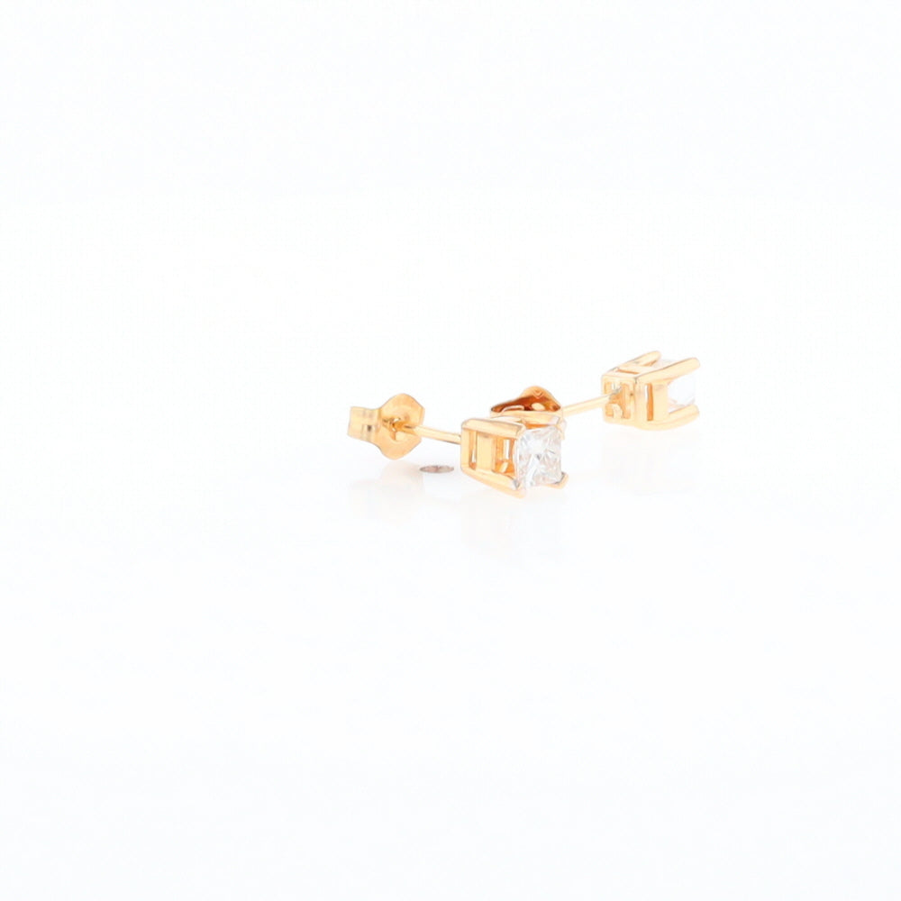 0.48ctw Princess Cut Diamond Studs