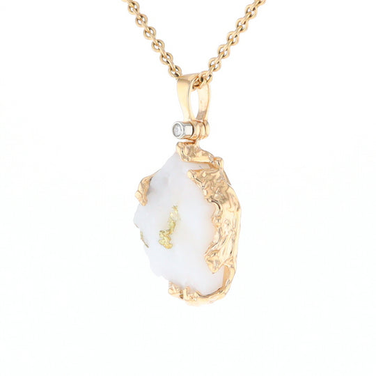 Rough Gold Quartz Freeform Pendant