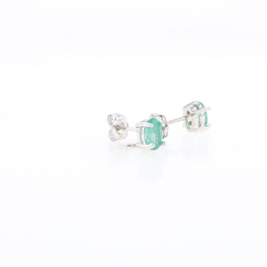Oval Emerald Stud Earrings