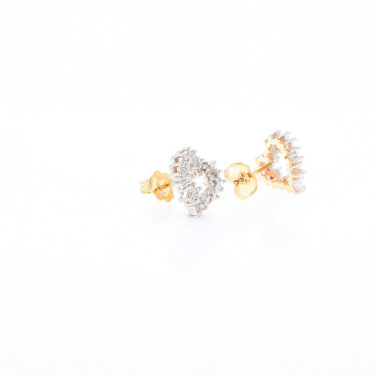 Diamond Heart Stud Earrings