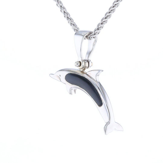 Onyx Inlaid Dolphin Pendant