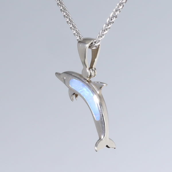 Opal Pendant Inlaid Sea Life Dolphin