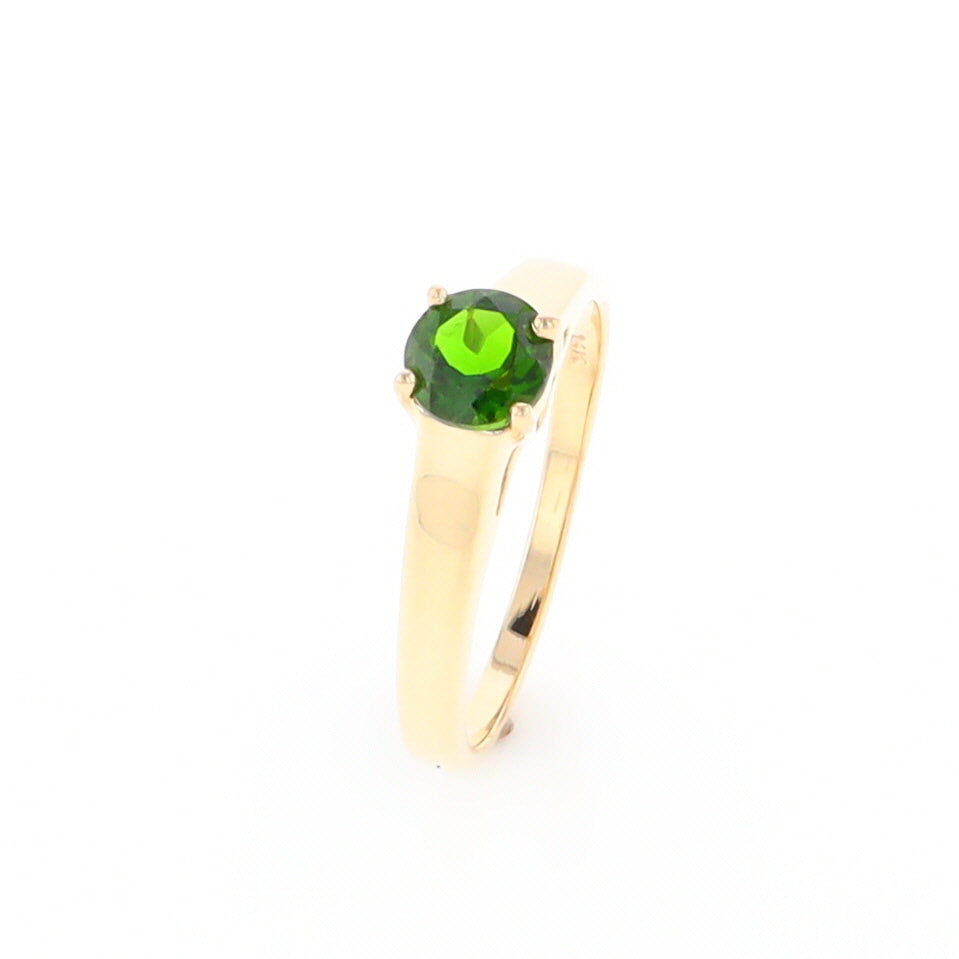 Chrome Diopside Solitaire Ring