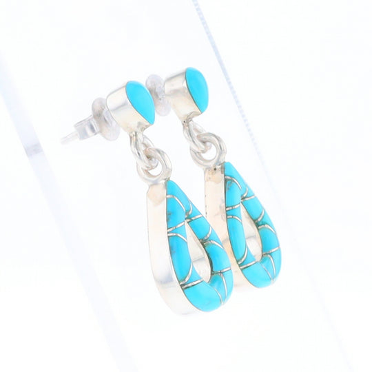 Native American Turquoise Teardrop Earrings