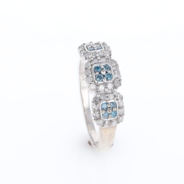 Triple Diamond Halo Ring