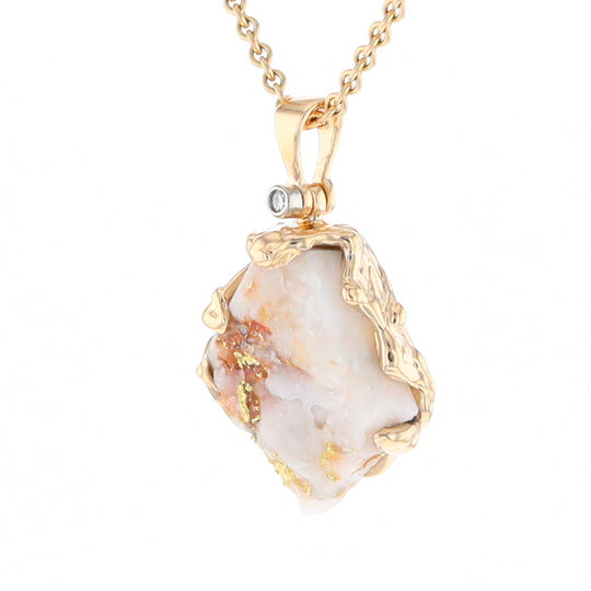 Rough Gold Quartz Free Form Pendant