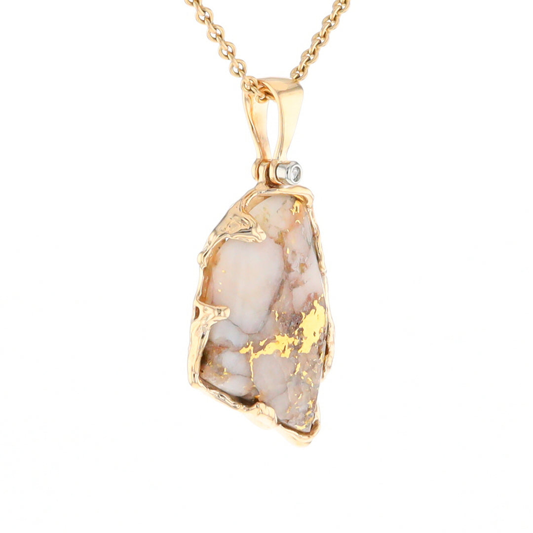 Gold Quartz Freeform Pendant (G2)