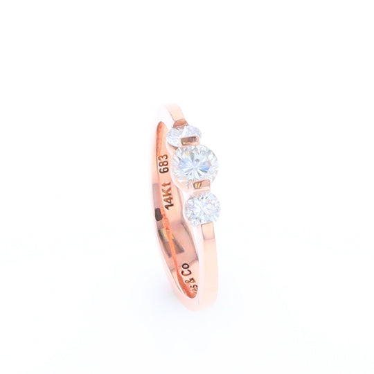 Rose Gold Three-Stone Engagement Ring