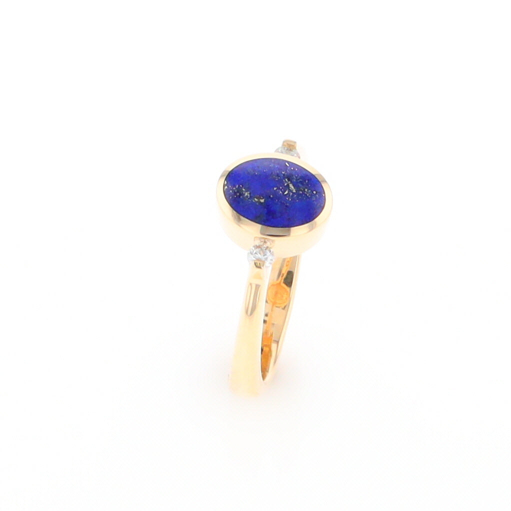 Oval Lapis Diamond Ring