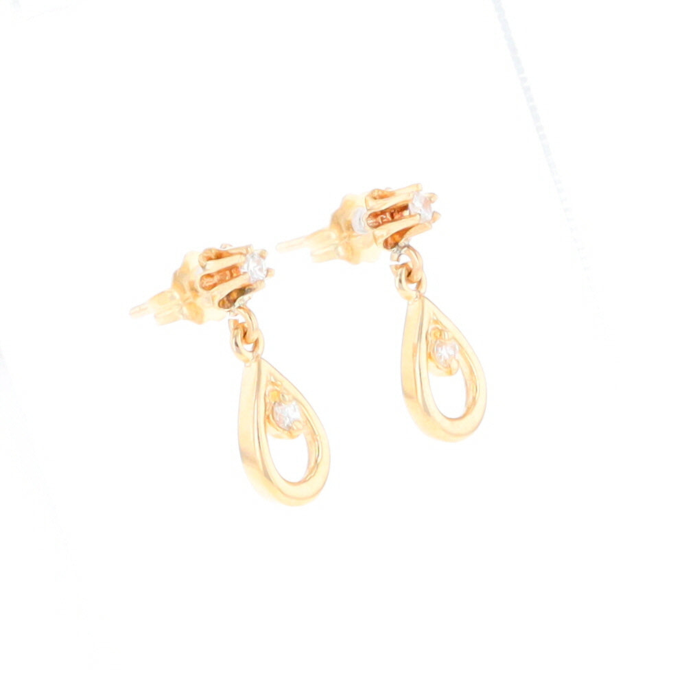 Dangle Teardrop Diamond Earrings