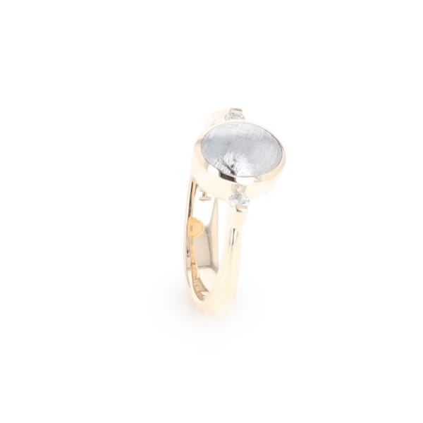 Meteorite Oval Inlay Ring