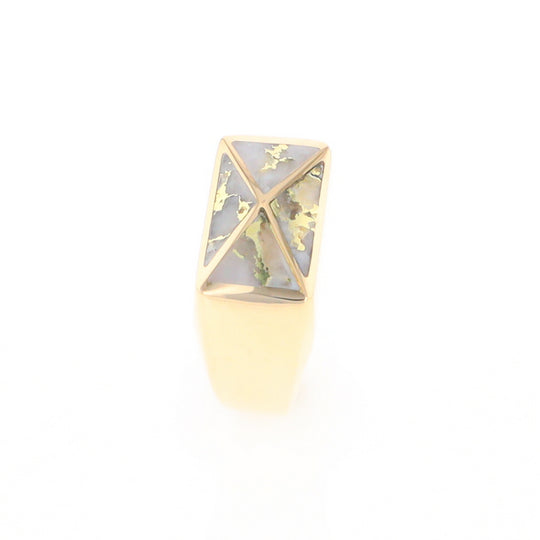 Four Section Gold Quartz Inlaid Men's Ring G2