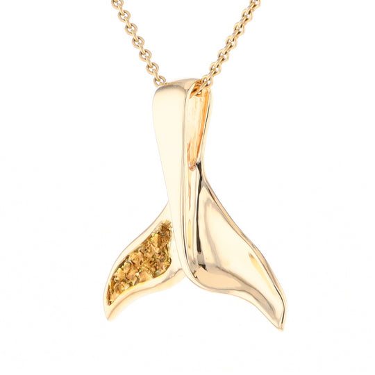 Whale Tail Necklaces Natural Nuggets Inlaid Sea Life Pendant