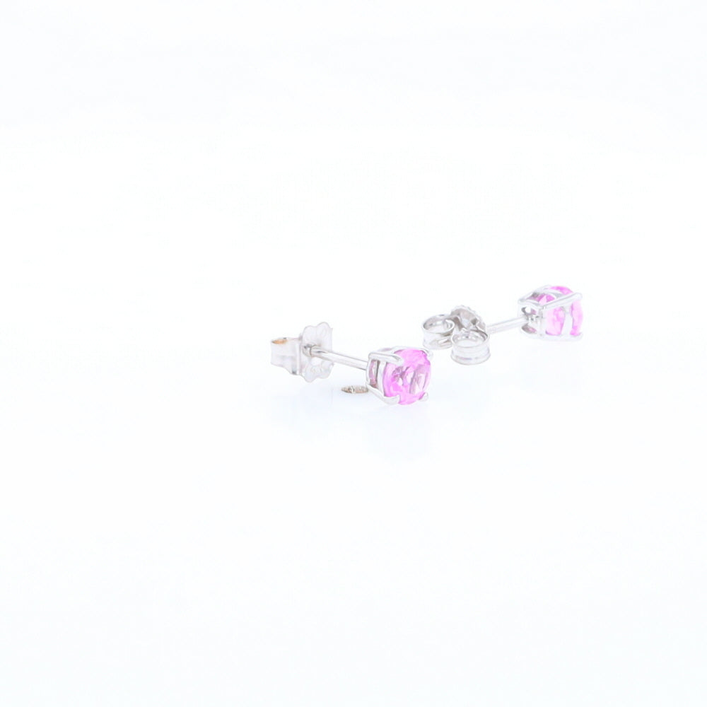 Pink Sapphire Stud Earrings