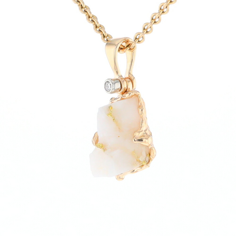 Rough Gold Quartz Freeform Pendant