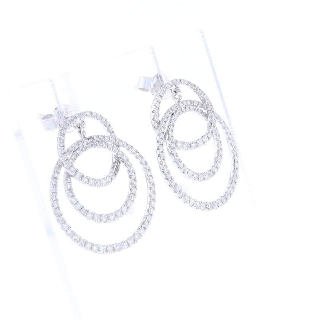 Diamond Circle Dangle Earrings