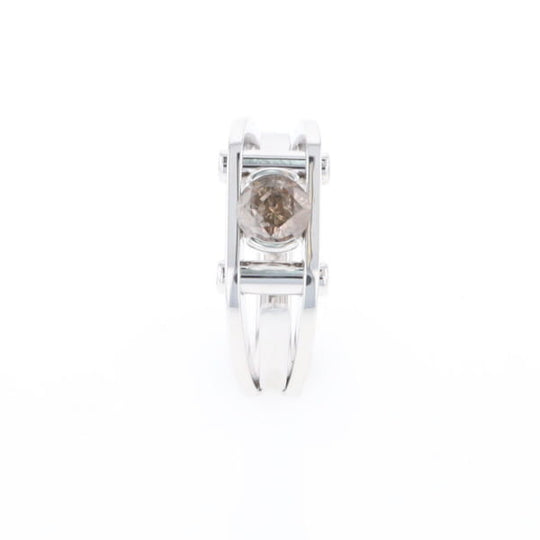 Men's Contemporary White Gold Industrial Brown Diamond Ring
