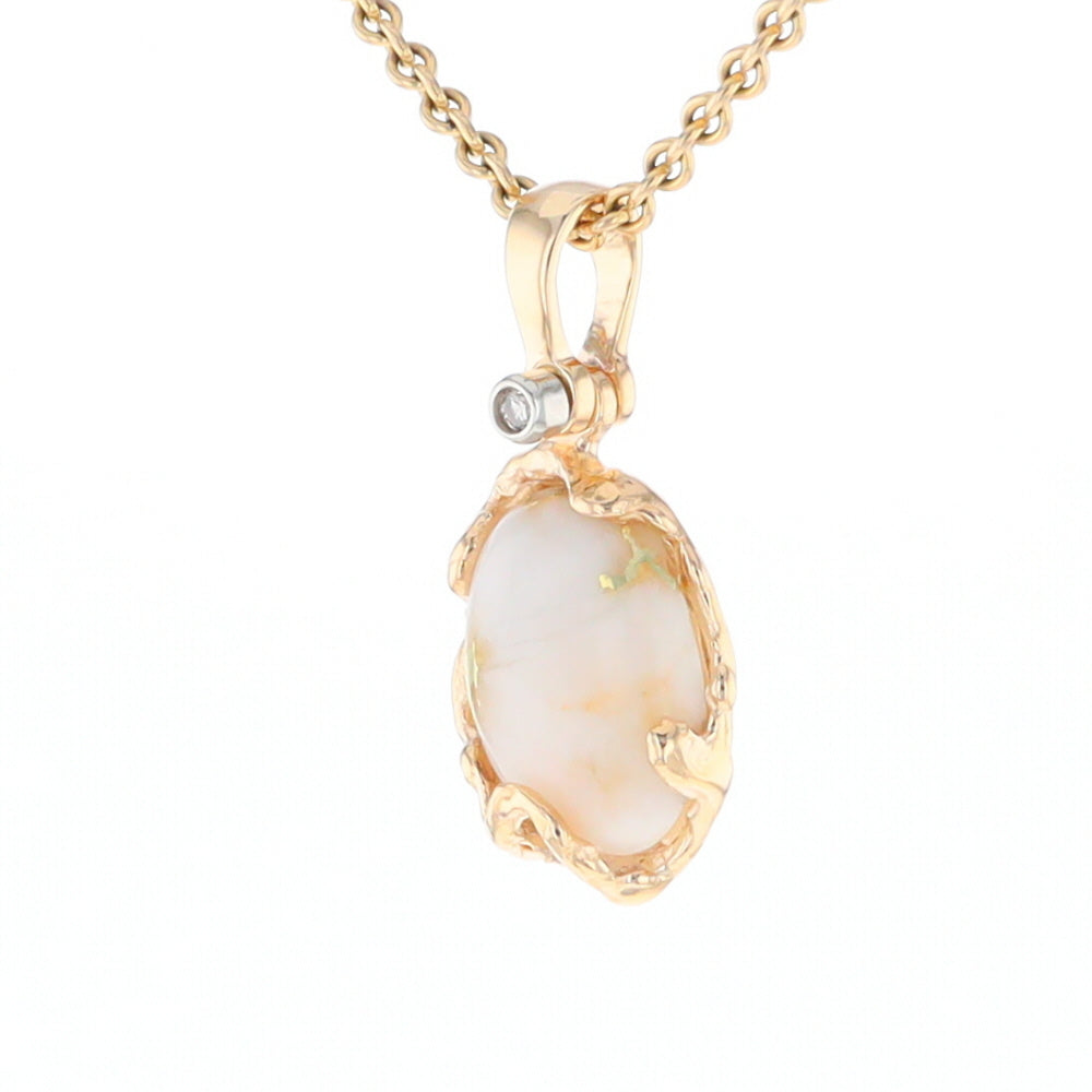 Gold Quartz Free Form Pendant