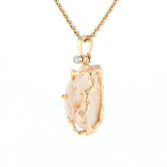 Rough Gold Quartz Freeform Pendant