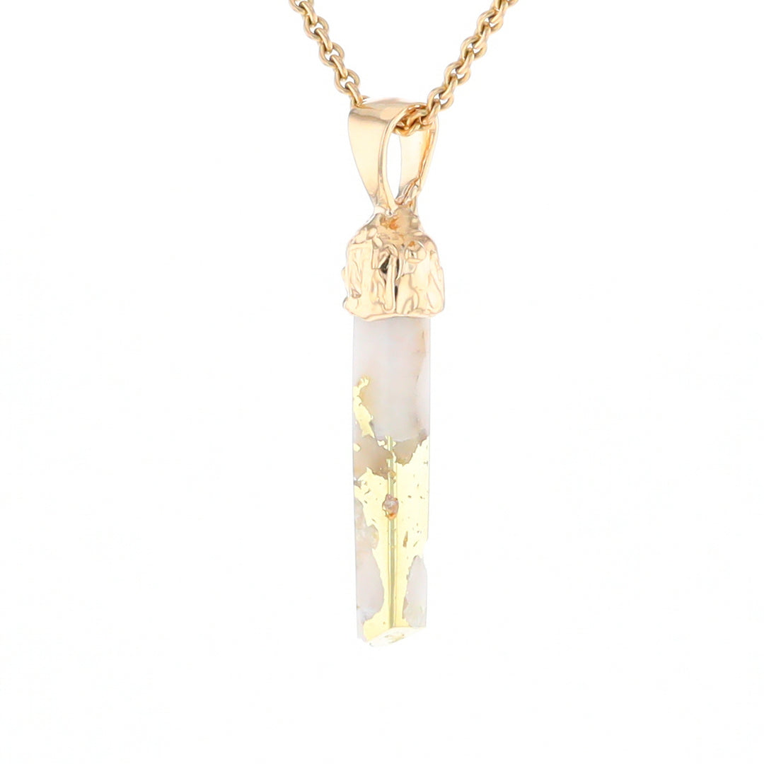 Gold Quartz Free Form Pendant