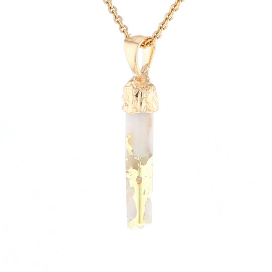 Gold Quartz Free Form Pendant