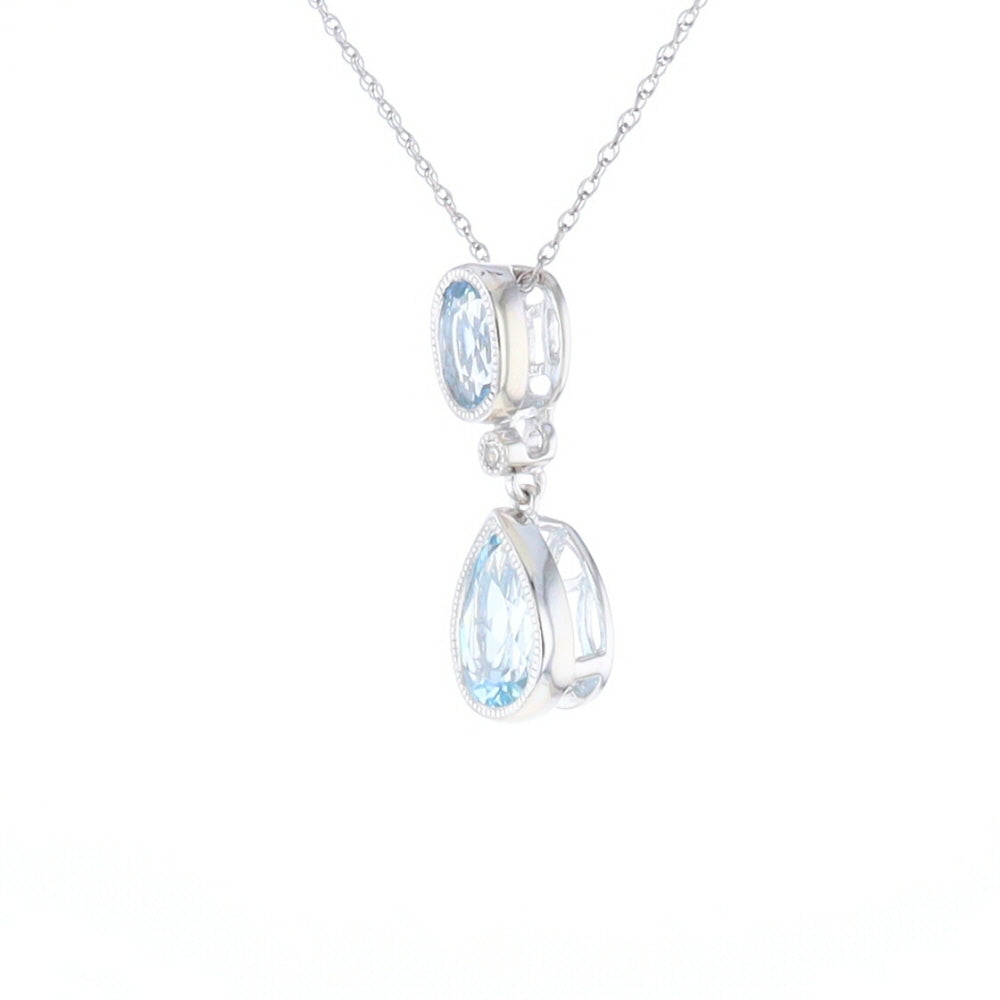 Oval and Pear-Shaped Aquamarine Pendant