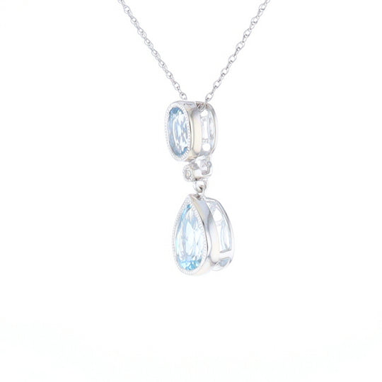 Oval and Pear-Shaped Aquamarine Pendant