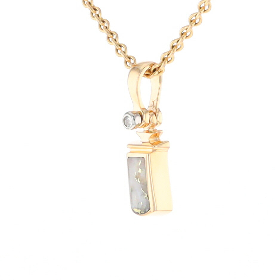 Gold Quartz Banner Shaped Pendant