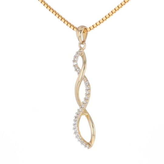 Ribbon Twist Diamond Pendant